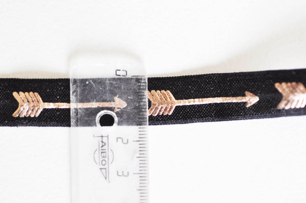 EP Ruban élastique flèche cuivré EFJF, fabrication bijoux, bracelet EVJF,ruban mariage,fourniture créative,scrapbooking,16mm,1 mètre-G1573