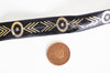 EP Ruban élastique motif Aztèque or EFJF, fabrication bijoux, bracelet EVJF,ruban mariage,fourniture créative,scrapbooking,16mm,1 mètre-G1578