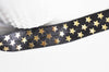 EP Ruban élastique noir et or étoiles, bracelet EVJF,16mm,1 mètre x1 G1758