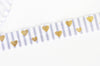 EP Ruban élastique rayé gris coeur or EFJF, fabrication bijoux, bracelet EVJF,ruban mariage,fourniture créative,scrapbooking,16mm,1 mètre-G1582