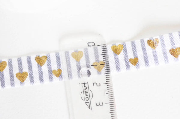 EP Ruban élastique rayé gris coeur or EFJF, fabrication bijoux, bracelet EVJF,ruban mariage,fourniture créative,scrapbooking,16mm,1 mètre-G1582