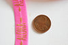 EP Ruban élastique rose or ALOHA EFJF, fabrication bijoux,bracelet EVJF,ruban mariage,scrapbooking,16mm, longueur 1 mètre-G874