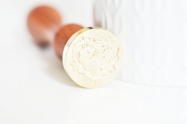 EP Sceau en metal coeur pour cire à cacheter, pour création de sceaux personnalisés pour invitation de mariage DIY,25mm x1 G4958