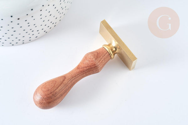 EP-Sceau laiton massif Tarot cire à cacheter manche bois 9cm, création de sceaux personnalisés pour invitation de mariage, x1 G7747
