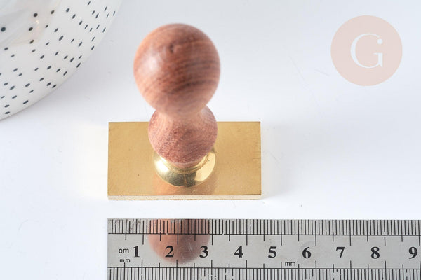 EP-Sceau laiton massif Tarot cire à cacheter manche bois 9cm, création de sceaux personnalisés pour invitation de mariage, x1 G7747