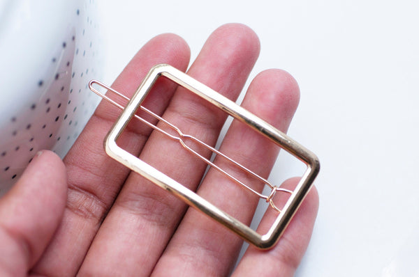 EP Support barrette clip fer doré rectangle sans plateau 55mm, x1 (G4720)