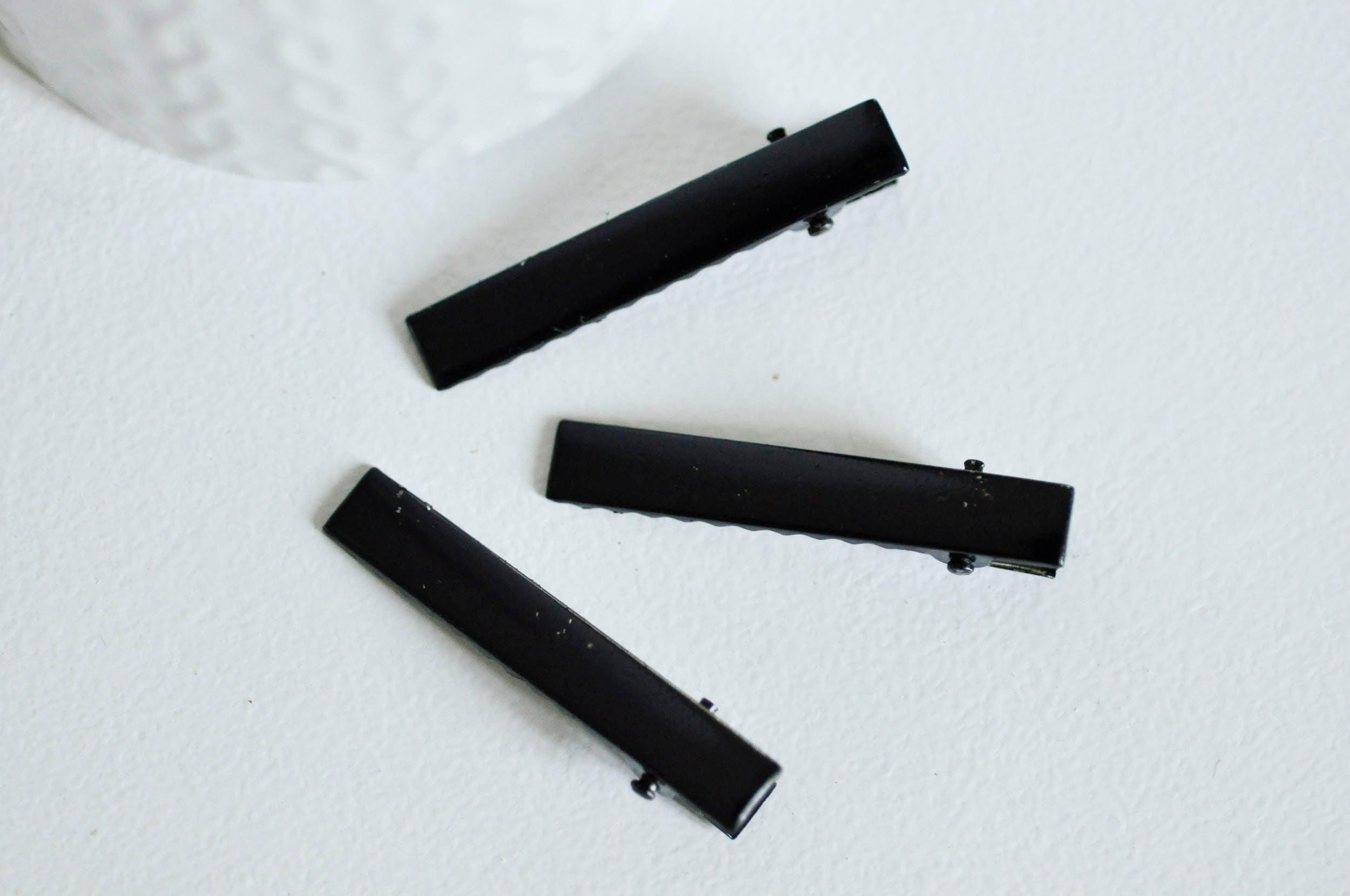 EP Supports barrette métal noir 46mm, x2 (G1410)