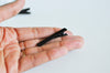 EP Supports barrette métal noir sans plateau, pince crocodile,accessoires cheveux, fabrication bijoux, x 2, 4.6cm-G1410