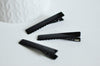 EP Supports barrette métal noir sans plateau, pince crocodile,accessoires cheveux, fabrication bijoux, x 2, 4.6cm-G1410