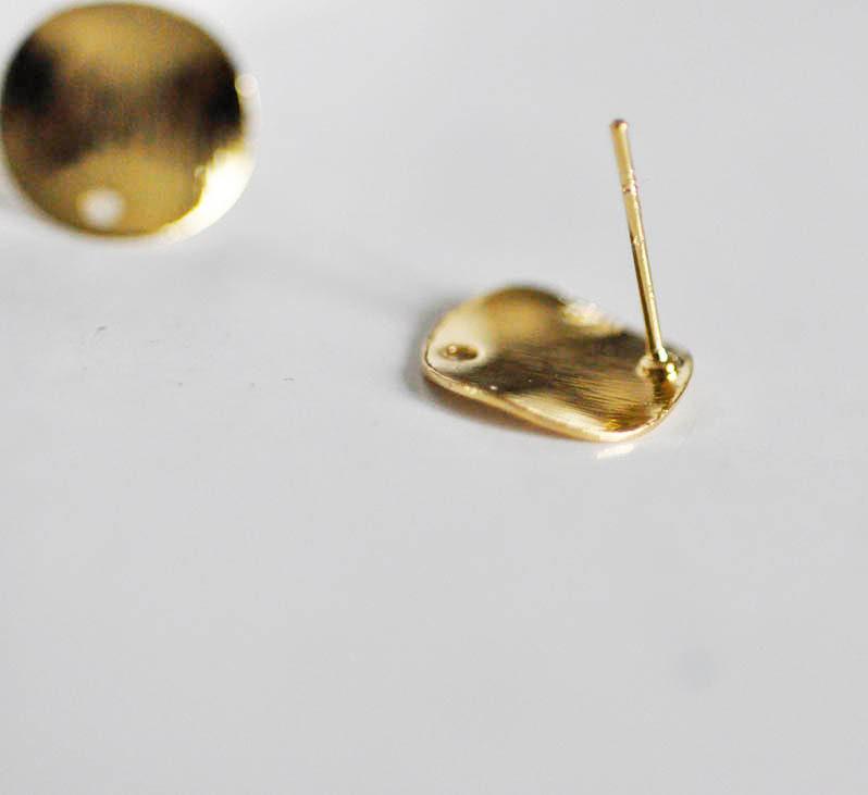 EP-Supports boucles puce rond doré 14k 12mm, x2 (G5926)