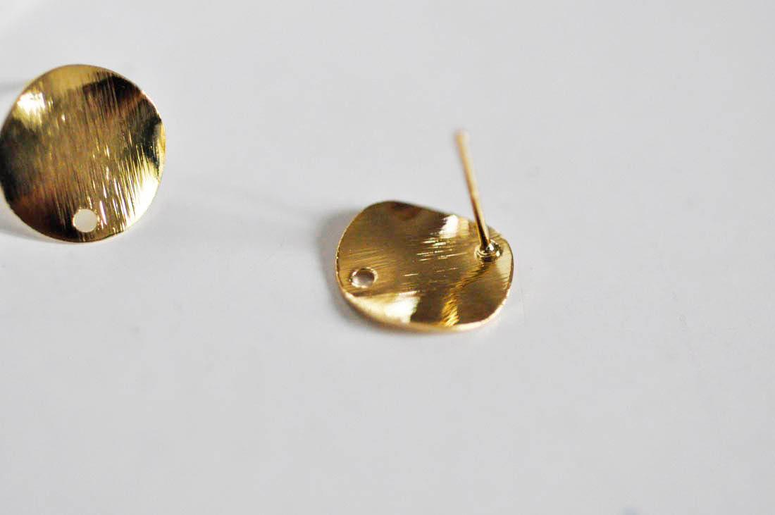 EP-Supports boucles puce rond doré 14k 12mm, x2 (G5926)