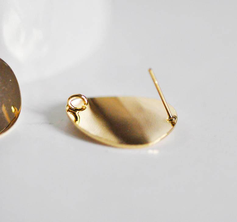 EP Supports boucles puce rond doré 18K 22mm, x2 G2477