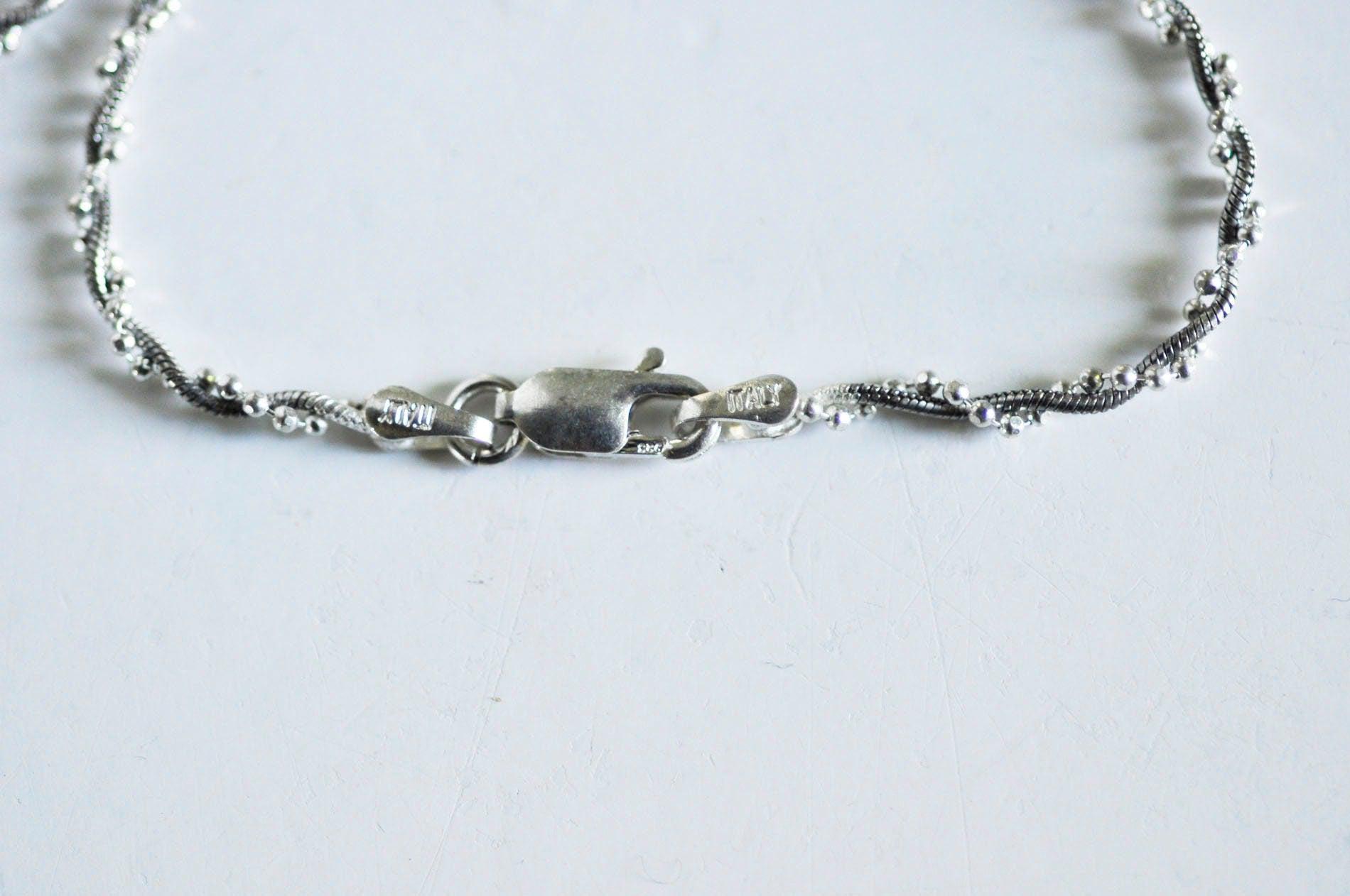 EP collier 2 couleurs argent massif,-chaine serpet,chaine complète,création collier,argent 925, création bijoux0.8mm,40cm-G0277