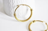 EP créoles maille acier doré, bijoux doré, création bijoux, oreille percée,sans nickel, la paire, boucles acier, 44.5mm-G72