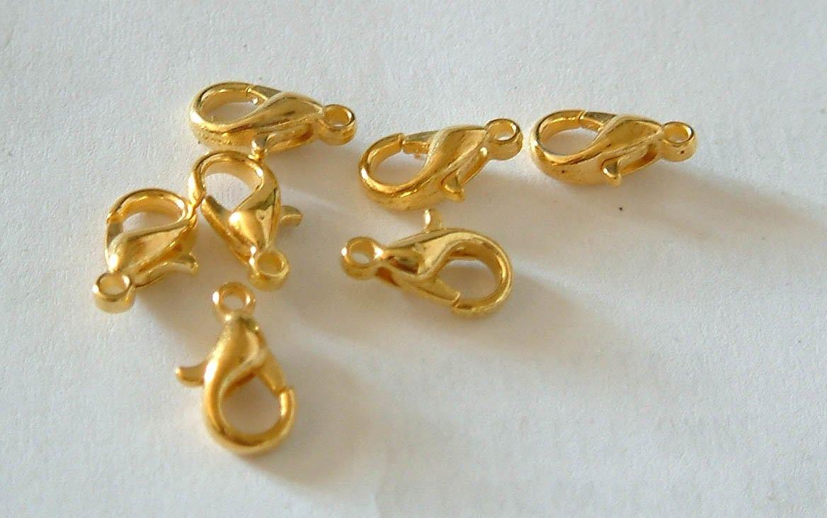fermoirs mousquetons zamac doré 12mm, x 50 (G0024)
