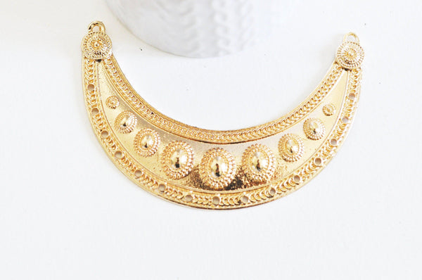 EP pendentif connecteur plastron zamac doré 99mm, x1 G5304