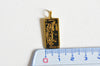 EP pendentif médaille rectangle Justice laiton doré 18k cristal sans nickel,création bijoux,pendentif amour, 29.4mm G3561