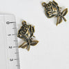 EP pendentif rose bronze,fleur, pendentif bronze,création bijoux, pendentif fleur,apprêt bronze,sans nickel, 2.5cm, les 5