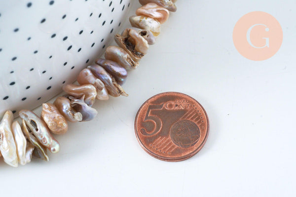 EP perle keshi naturelle rose 4-23mm, perle chips percée création bijoux,perle eau douce, le fil de 90 perles G6176