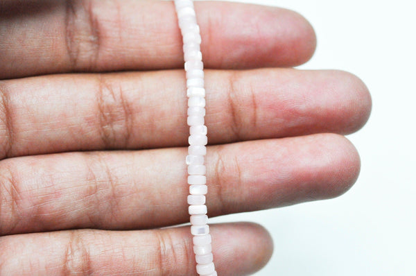 EP-perle nacre naturelle heishi rose pastel,tube coquillage coloré,perle coquillage,création bijoux,2x4mm, le fil de 185 perles G4775