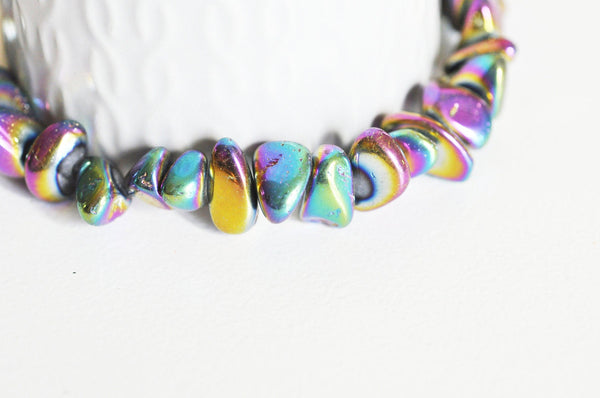 EP perle nuggets cristal quartz noir irisé,perle quartz naturel,perle pierre, création bijoux, fil de 37cm,10-23mm,G3041