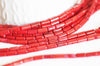 EP perle tube corail rouge naturel 8mm, x1 fil G3170