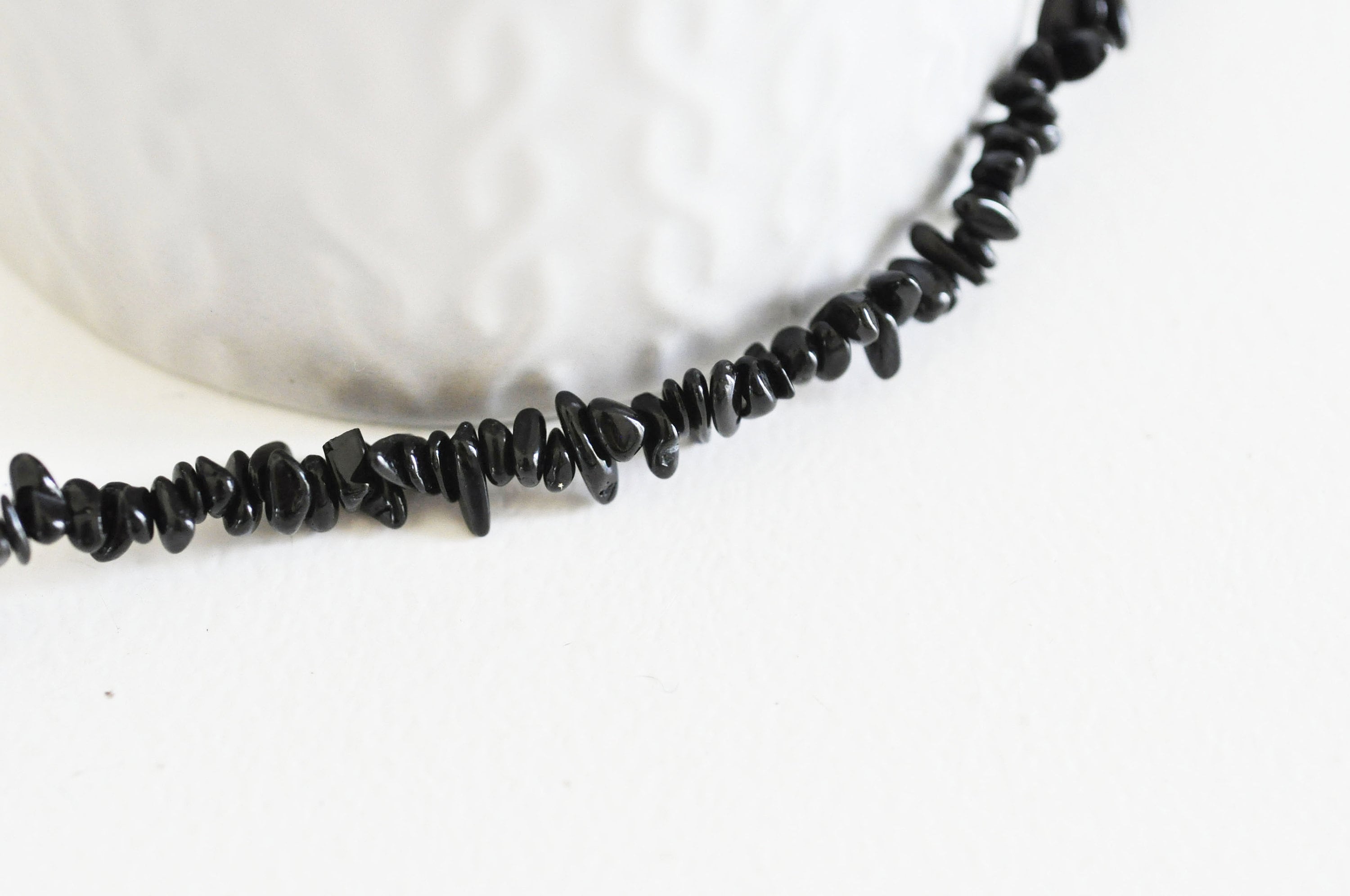 EP -perles chips tourmaline noire naturelle pour la création de bijoux en pierre, 3-8mm,fil 78 cm G3530