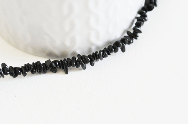 EP -perles chips tourmaline noire naturelle pour la création de bijoux en pierre, 3-8mm,fil 78 cm G3530