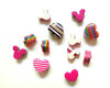 EP perles colorées et rayées en plastiqueperles multicolores, perle mickey, perles plastique, création bijoux, x 10-