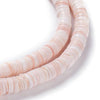EP-perles coquillage rose naturel heishi 5-6mm, le fil de 500 perles G3848