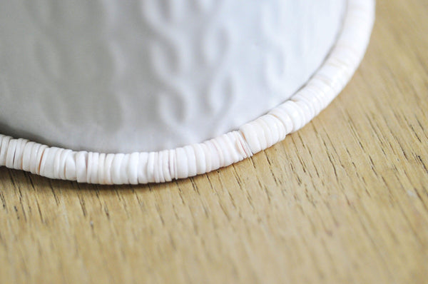 EP-perles coquillage rose naturel heishi 5-6mm, le fil de 500 perles G3848