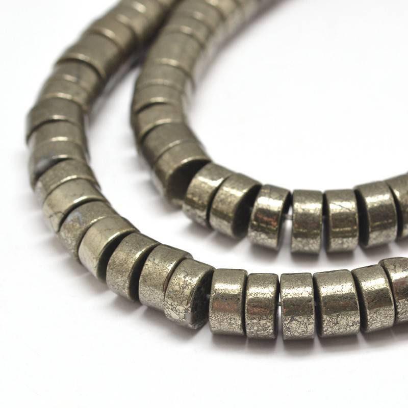 EP -perles disque heishi pyrite naturelle 3mm, x1 fil de 130 perles (G2367)