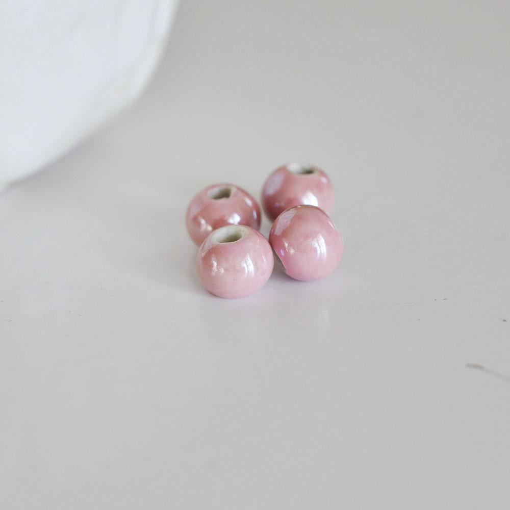 EP perles porcelaine rose irisé, perle ronde,perle céramique,porcelaine rose,bijou porcelaine,création bijoux, Les 5, 10mm-G2294