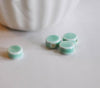 EP perles ronde porcelaine turquoise,perle céramique, perle céladon,perle disque, création bijoux, 13mm, x 10-G1575