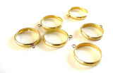 EP supports de bague laiton brut doré avec anneau, x4