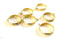 EP supports de bague laiton brut doré avec anneau, x4