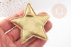 Ecusson à coudre étoile dorée customisation vêtement 67x71mm, x2 (G4828)