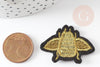 Ecusson brodé à repasser abeille dorée customisation vêtement, écusson thermocollant,patch brodé,écusson brodé,37mm, x2 G2867