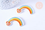 Ecusson brodé à repasser arc-en-ciel 44mm,customisation vêtement, écusson thermocollant,patch brodé, x2-G2866