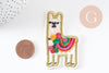 Ecusson brodé à repasser lama coloré customisation vêtement 67mm, écusson thermocollant,patch écusson brodé, x1 G9809
