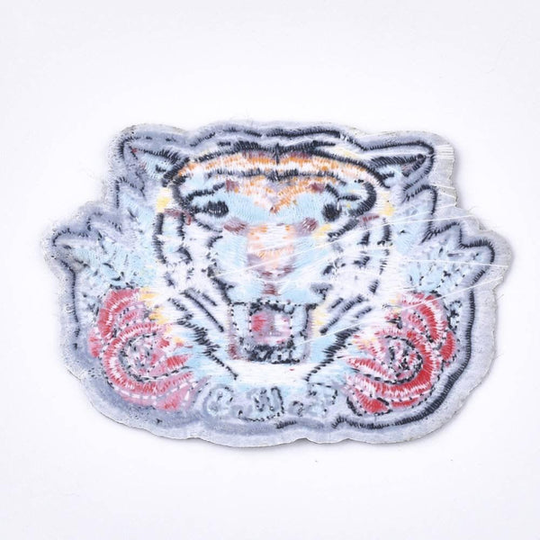 Ecusson brodé à repasser tigre customisation vêtement, écusson thermocollant,patch écusson brodé,85mm, x1 G2857