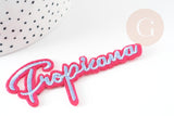Ecusson brodé à repasser tropicana customisation vêtement, écusson thermocollant,patch écusson brodé,80mm, x2 G5073