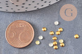Element rond à coller en zamac doré,fournitures à coller pour décorer pierres et bijoux,4x2mm, x10 G5271