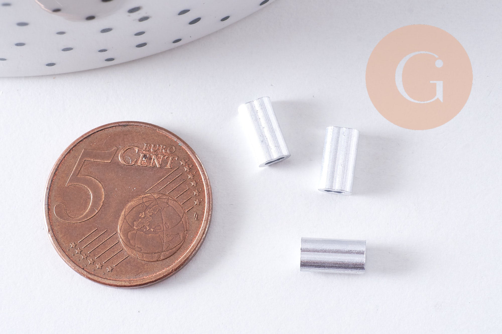 Embouts à sertir double pour câble 1mm aluminium platine, x2 (G10586)