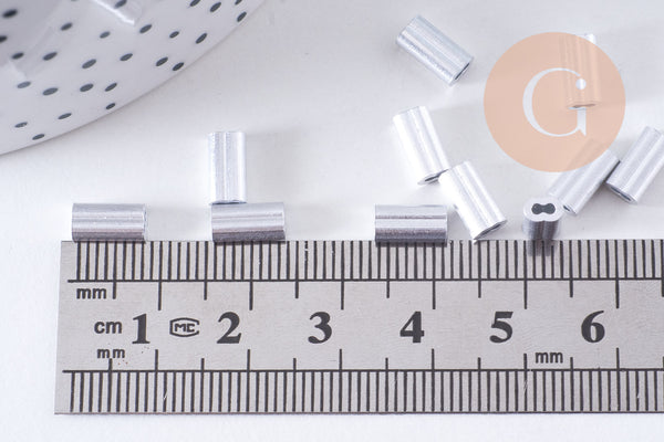 Embouts à sertir double pour câble 1mm aluminium platine, x2 (G10586)