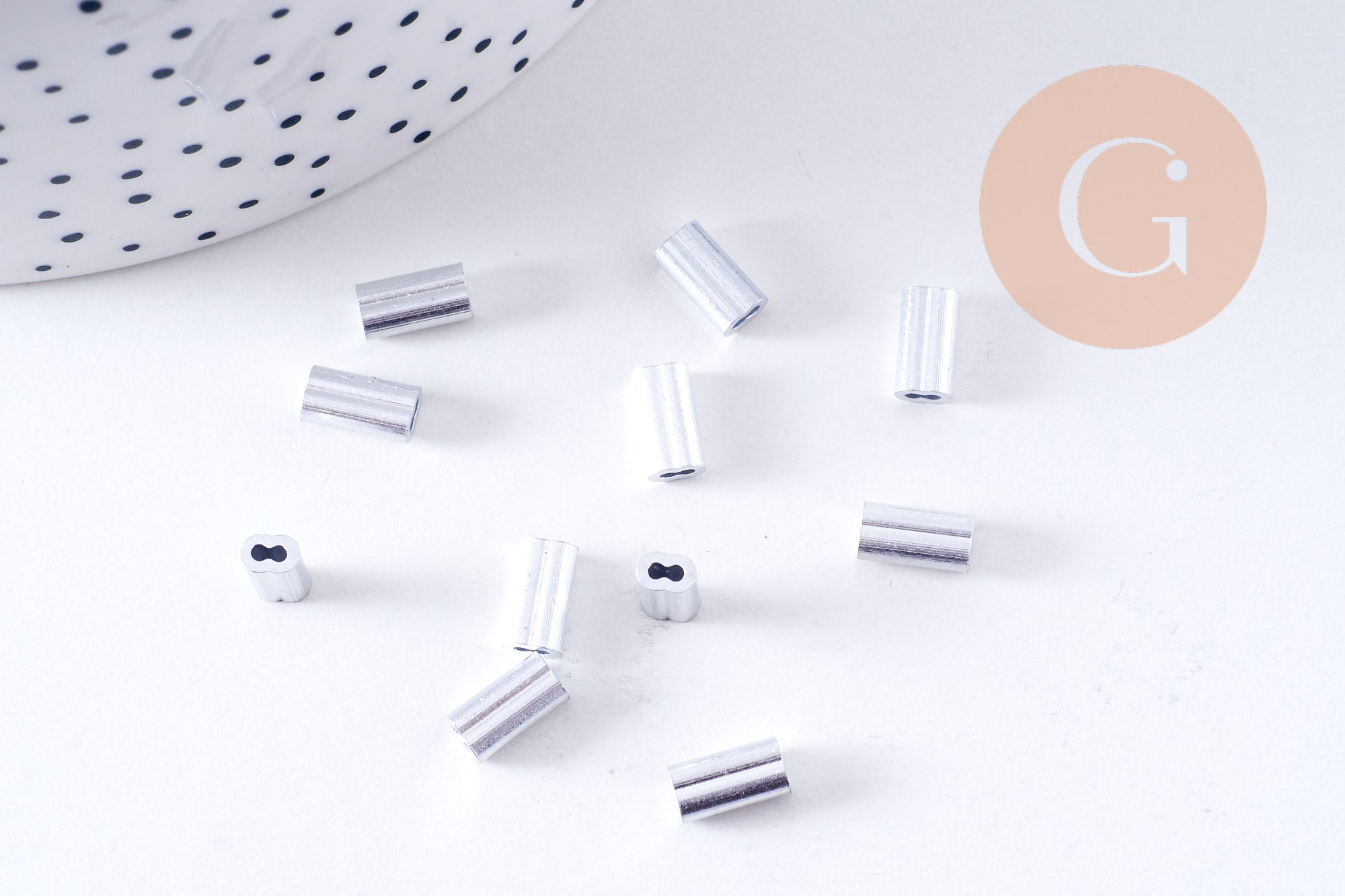 Embouts à sertir double pour câble 1mm aluminium platine, x2 (G10586)