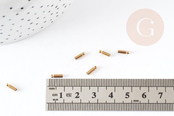 Embouts chaine-cordon laiton brut 7x2mm, x50 (4.6g) (G1917)