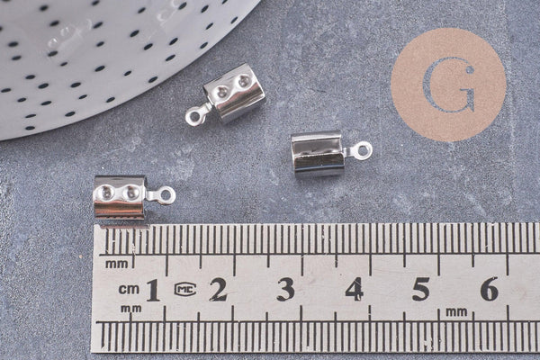 Embouts corde acier 304 inoxydable platine à pincer 12mm, x10 (G10236)