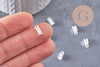 Embouts corde argenté pincer 10mm, x50 (4.6g) (G1400)