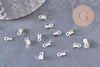 Embouts corde argentée à pincer 6mm, x100(3,2gr) (G0732)